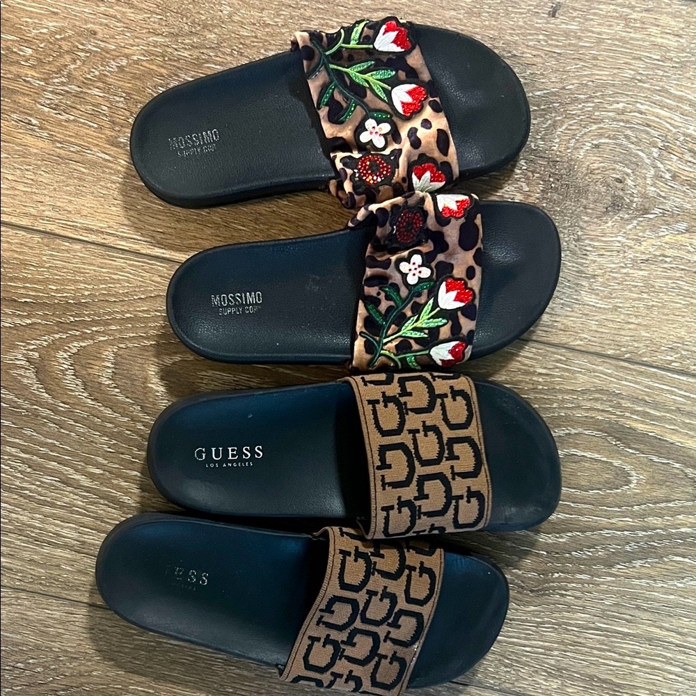 Mossimo Supply Co. Women's Black and Brown Slide Sandals
